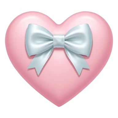 Pastel pink heart with white bow sticker