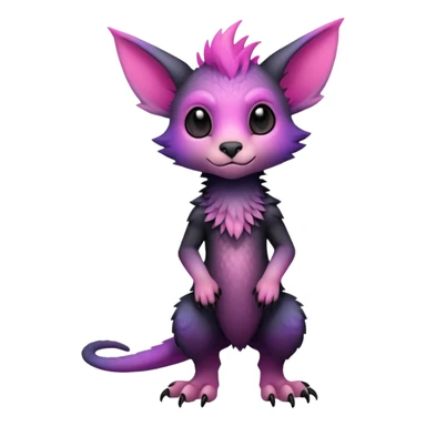 Cool Edgy Black-pink-purple-gradient Trico-animal-creature full body sticker