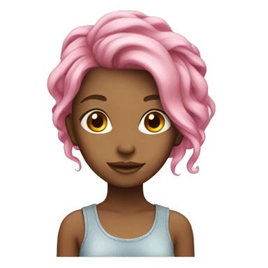 beautiful girl with pink hair sticker