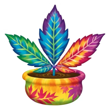 Tie dye pot leaf  sticker