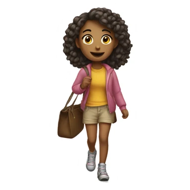 Girl walking out the door sticker