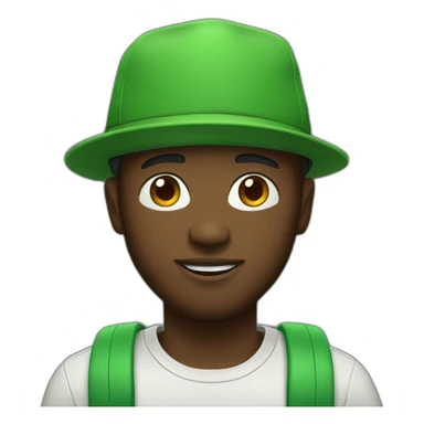 black-man-memoji-with-green-hat sticker