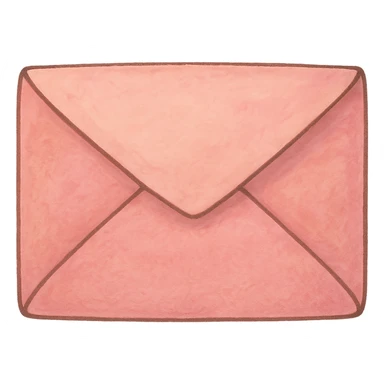 ghibli style icon of a pink envelope, soft colors, whimsical sticker