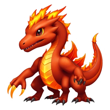 exotic glowing dark magma-drake-Fakémon-Pokémon-Vernid-creature sticker