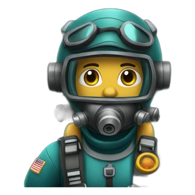 A pilot working as a deep-sea diver exploring underwater caves. sticker