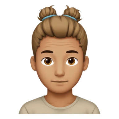 Messy top bun men sticker