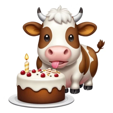 Vaca comiendo torta  sticker