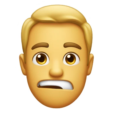 Normal emoji face being completely disgusted, kind of a snarky face sticker