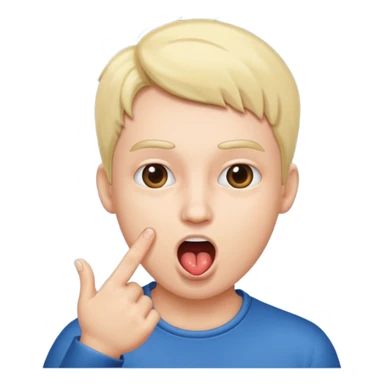 Finger in open mouth sticker