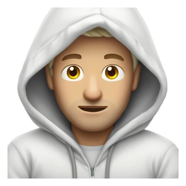 White Man in bed wearing hoodie who is very tired sticker
