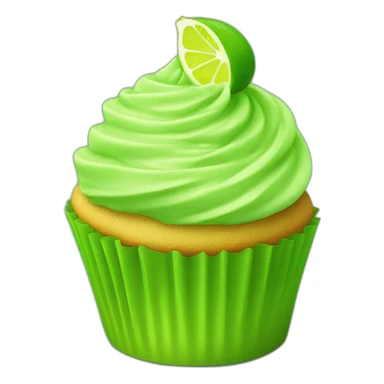 Happy lime green cupcake sticker