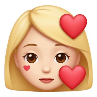 Cute Dreaming/Thinking of you, blushing, hearts regular emoji face sticker