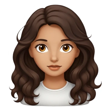 Beautiful girl, dark brown hair, wavy hair, long hair, tan skin, light brown eyes  sticker