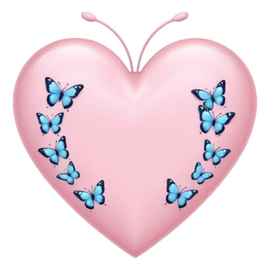 Light pink heart with butterflies  sticker