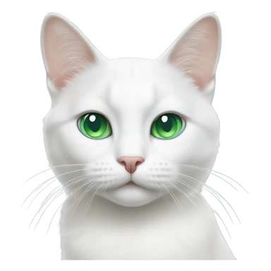 White cat with eyes in different colors one blue one green sticker