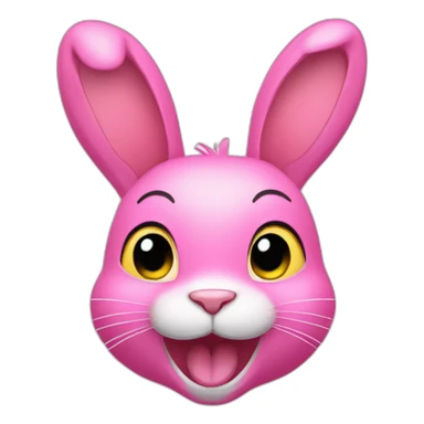 Pink rabbit winking wearing yellow tee shirt sticker
