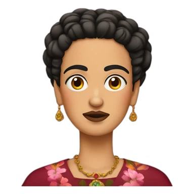 Frida kalho with unibrow sticker