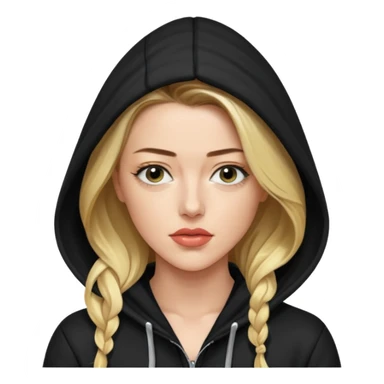 amber heard with black hoodie sticker