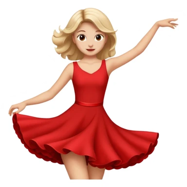 a girl is dancing with red outfit sticker