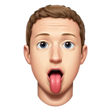 Mark Zuckerberg with his tongue out sticker