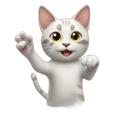 cat waving goodbye sticker