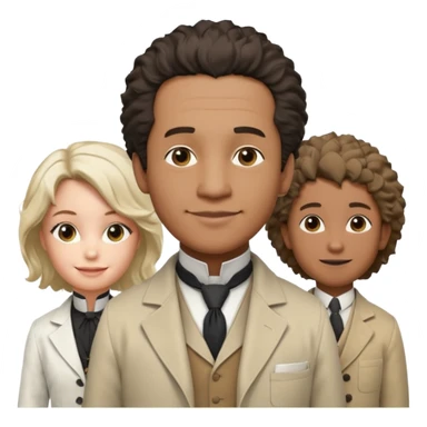 Generate in realistic style Franklin, Edison, Ford in the first row, Einstein, Jobs and Musk in the second behind them. png on transparent background sticker