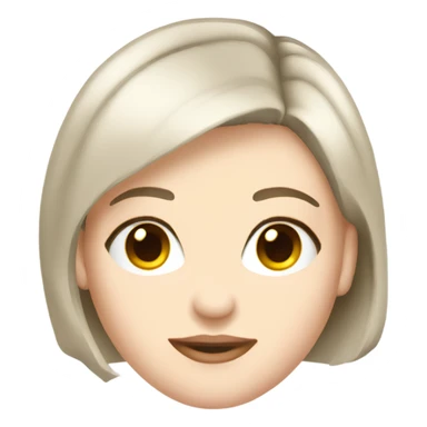 young pretty woman pale skin back bob haircut sticker