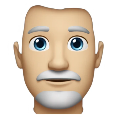 Scandinavian man, age in 40s, blue eyes, dark grey hair, short hair on the sides, more hair on the top large lips, slim face, dark tshirt, light eyebrows sticker