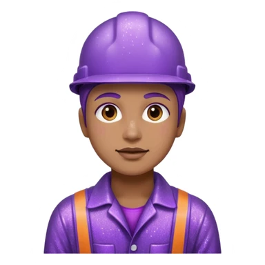 industrial worker wearing glitter purple glittery clothes sticker