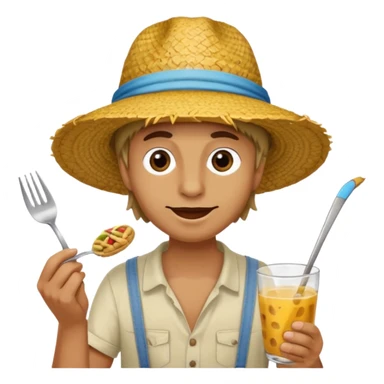 Gars Créole réunionnais chapeau paille tong au pieds  sticker