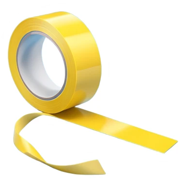 3D render of Yellow Tape, forensic investigation aesthetic, sterile clinical lighting, cool blue undertones, sharp high-contrast details, professional clean look, Apple emoji style, isolated on white background --v 6.0 sticker