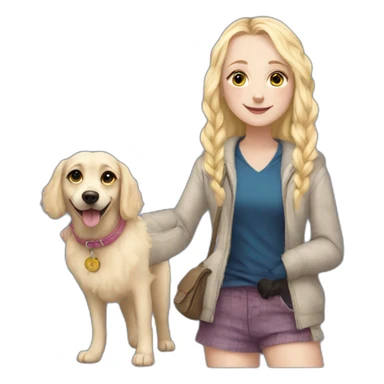 luna lovegood with a dog sticker