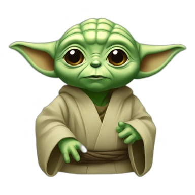 Yoda qui tien un gos sticker