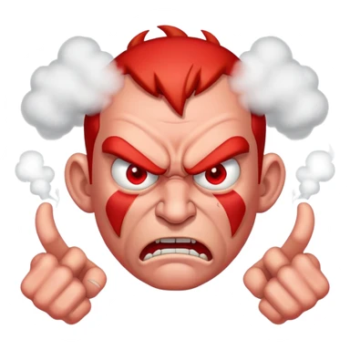 angry man with red face and steam coming from ears sticker