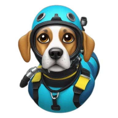 dog scuba diving sticker
