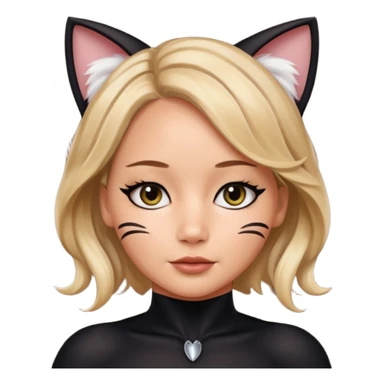 Jennifer Lawrence, in a black cat costume sticker