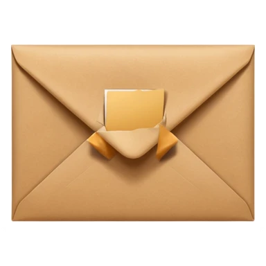 a paper sticking out of an envelope sticker