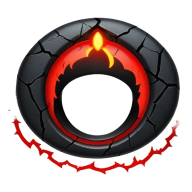 iOS sticker, cursed ring, black shades, red crack, minimal sticker