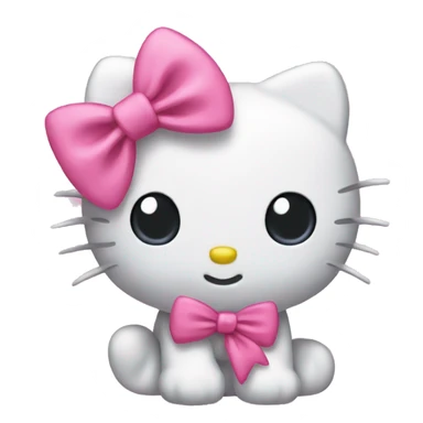 Hello kitty with a pink bow sticker