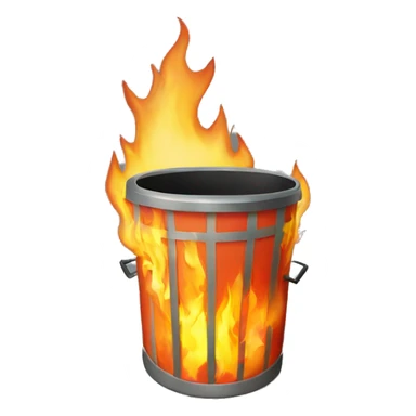 Trashbin on fire  sticker