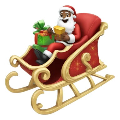Santa sleigh sticker