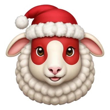Sheep wear a red hat, portrait sticker