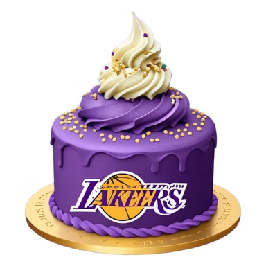 Los Angeles Lakers Kush cake in purple and gold sticker