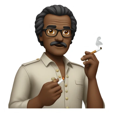 Rajni with cigarette  sticker