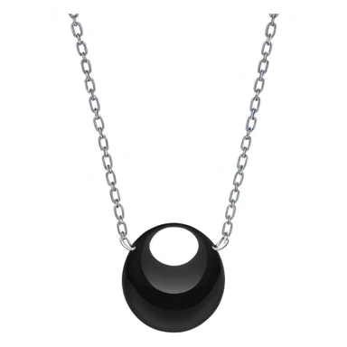 floating onyx stone with inner light, silver chain animated as if alive, no extra colors sticker