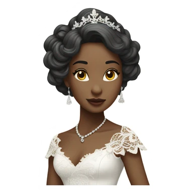 Princess with white dress, and dark hair sticker