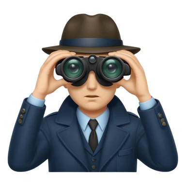 Detective peeking through binoculars sticker