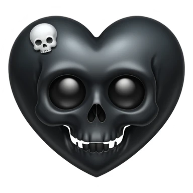Black heart with skull sticker