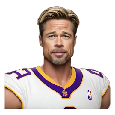 brad pitt in lakers jersey sticker