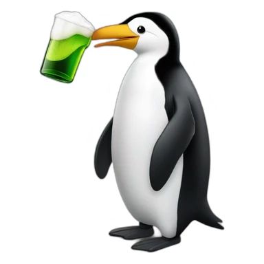 Pingouin qui boit une bierre sticker